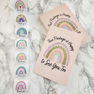 550 Pack Thank you Cards Rainbows Insert Cards 4x6